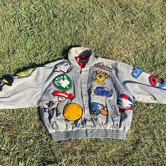 Jeff Hamilton Other - Vintage 90s Jeff Hamilton HWC NBA patch wool and leather jacket size M